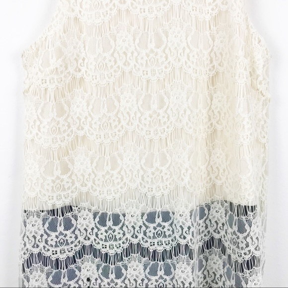 ASTR Ivory Black Lace Sleeveless Dress NWT - Picture 6 of 10